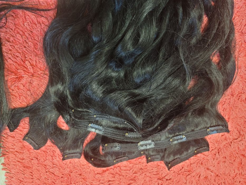 Vând extensii par natural 100% remy+ 65cm negru