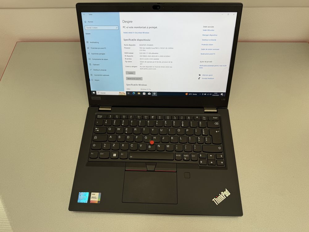 Lenovo ThinkPad L13 Gen2, 13,3", I5-1145 G7, 2,6Ghz, SSD 256, RAM 8 Gb