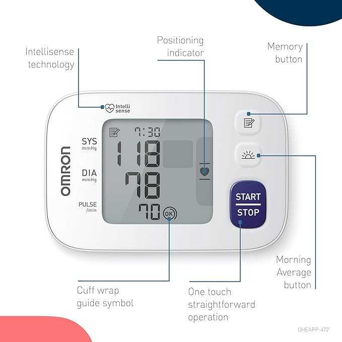 Електронен апарат за измерване на кръвно налягане за китка Omron RS4