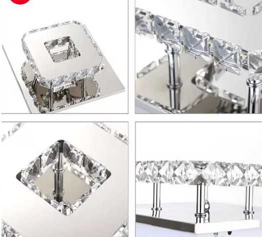 Lampă de tavan LED modernă din cristal, mini candelabru de lux de 12W