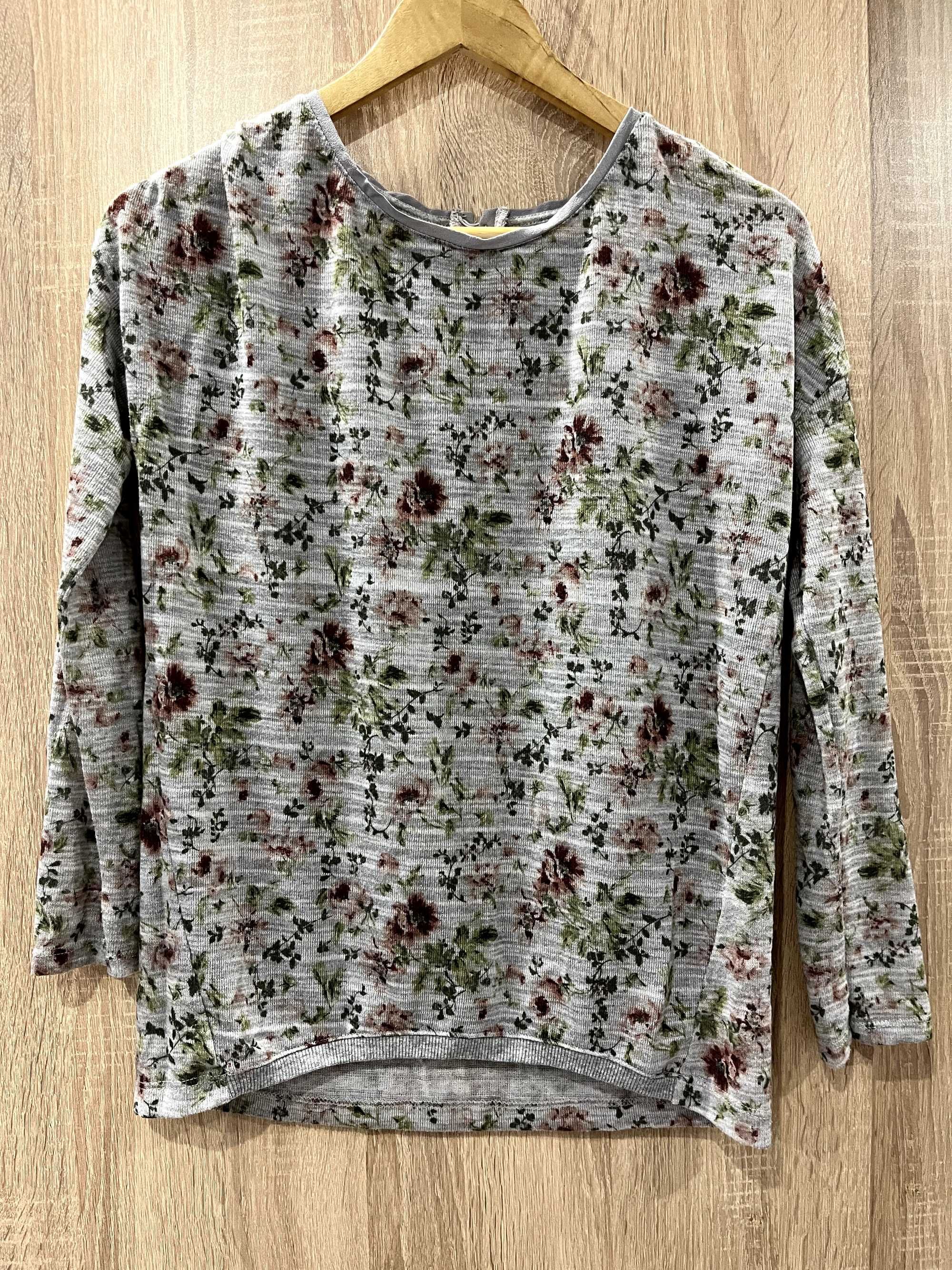Сива блуза Bershka – S с каре на цветя