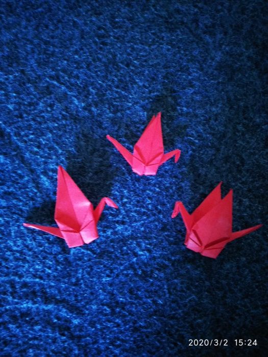 Журавли оригами. Скрабукинг. Украшение из бумаги.