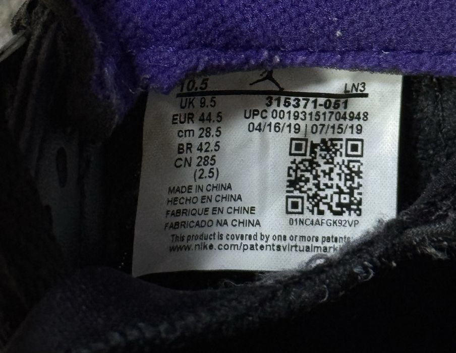 Jordan 3 4 5 Spizike purple black court sneakers Nike