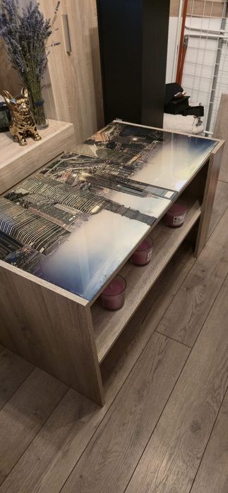 Masa cafea cu blat sticla