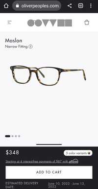 Диоптрични очила на Oliver Peoples