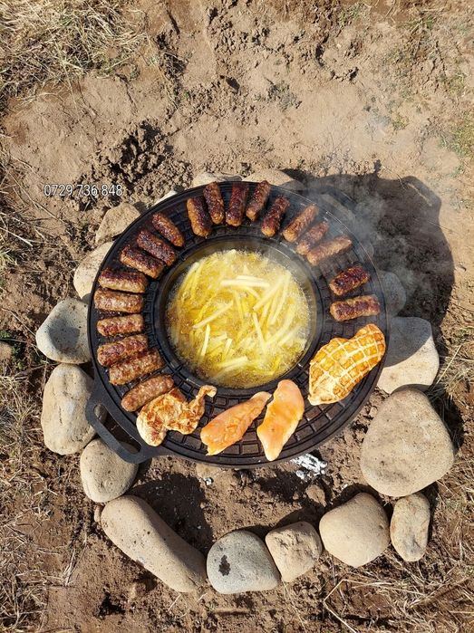 Ceaune  fonta  plita  soba  disc grill  gratar