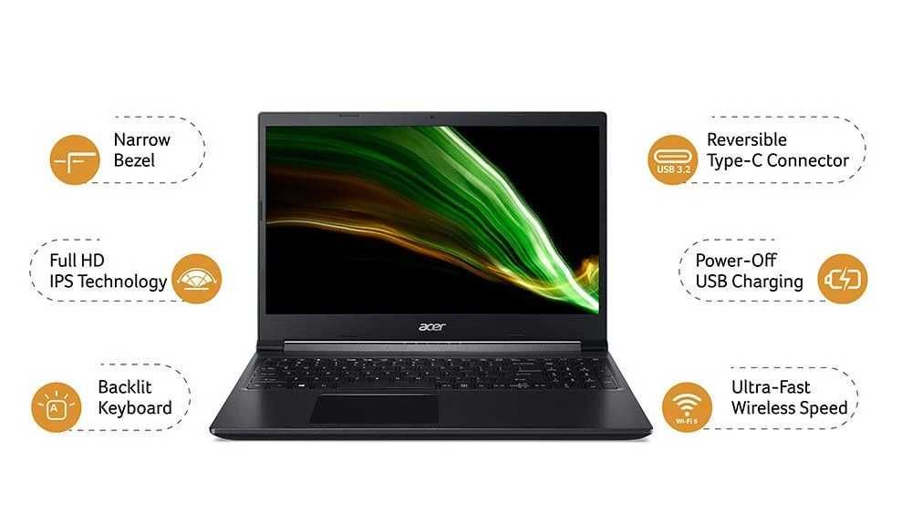 Продается новый ноутбук Acer Aspire7 (AMD R5/8Gb/512Gb/GTX 1650/15,6")