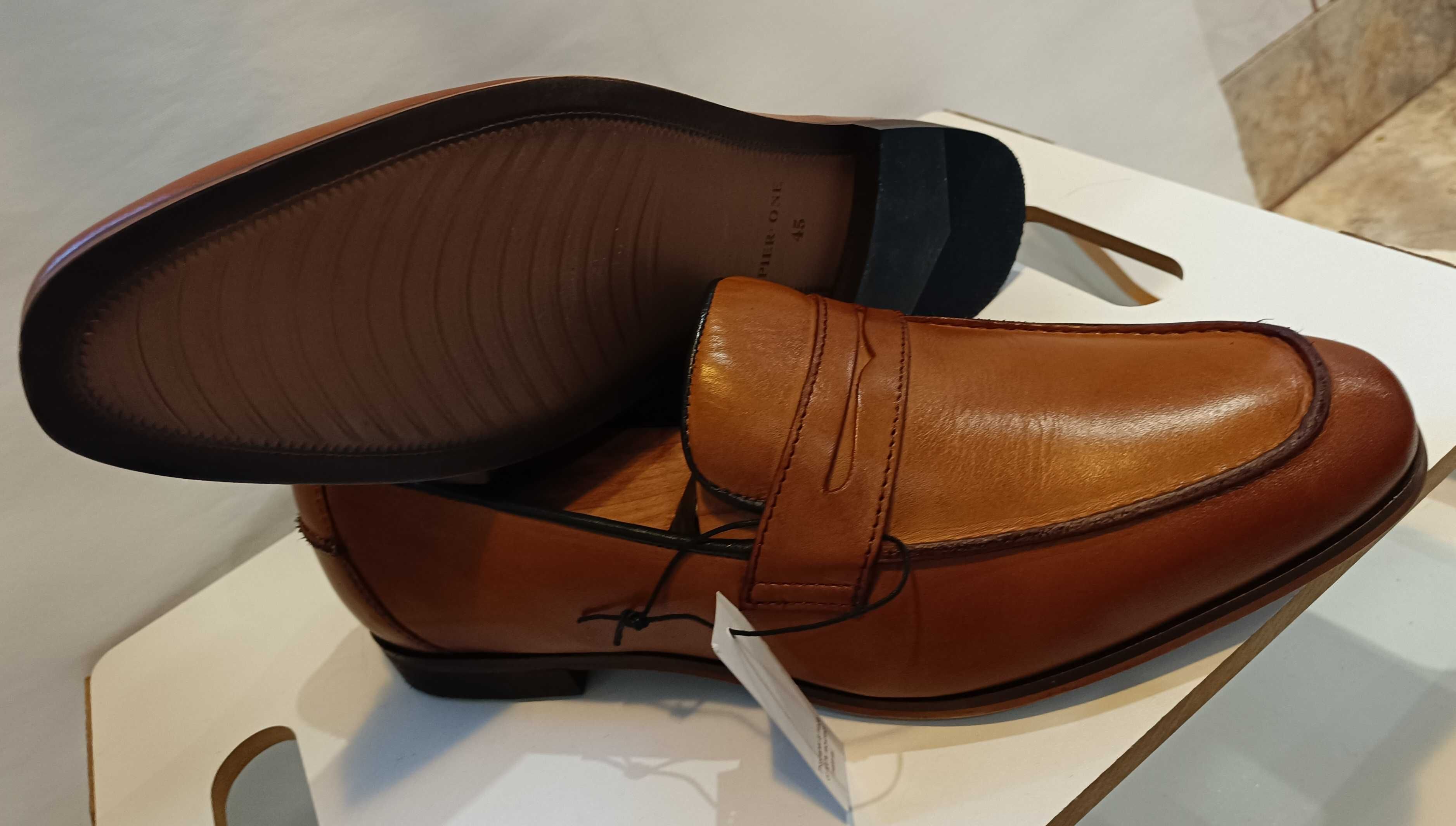 Pantofi loafer 45 45.5 penny premium Pier One NOI piele naturala moale