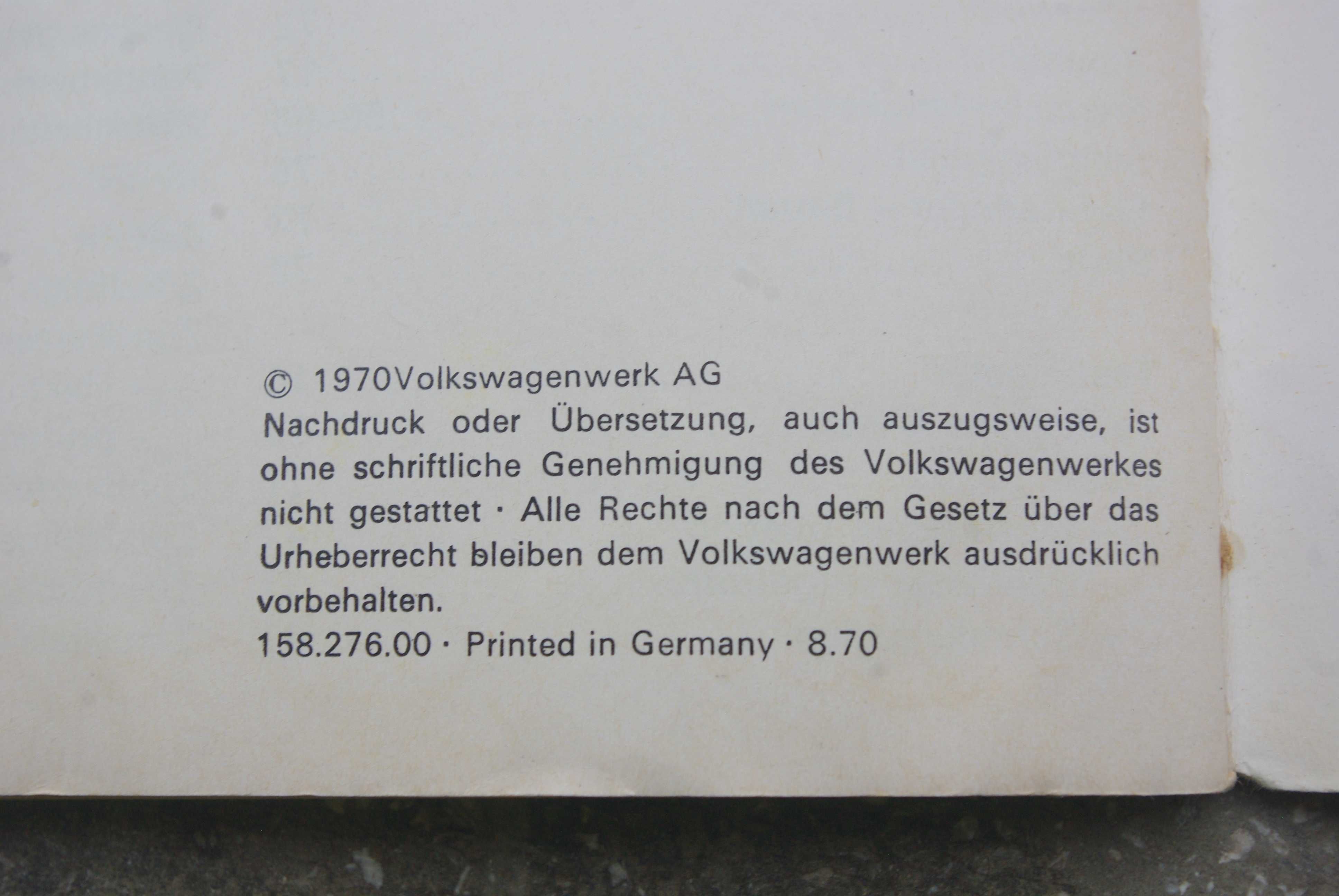 Carte vintage instructiuni de folosite Volkswagen Typ3 1970 in germana