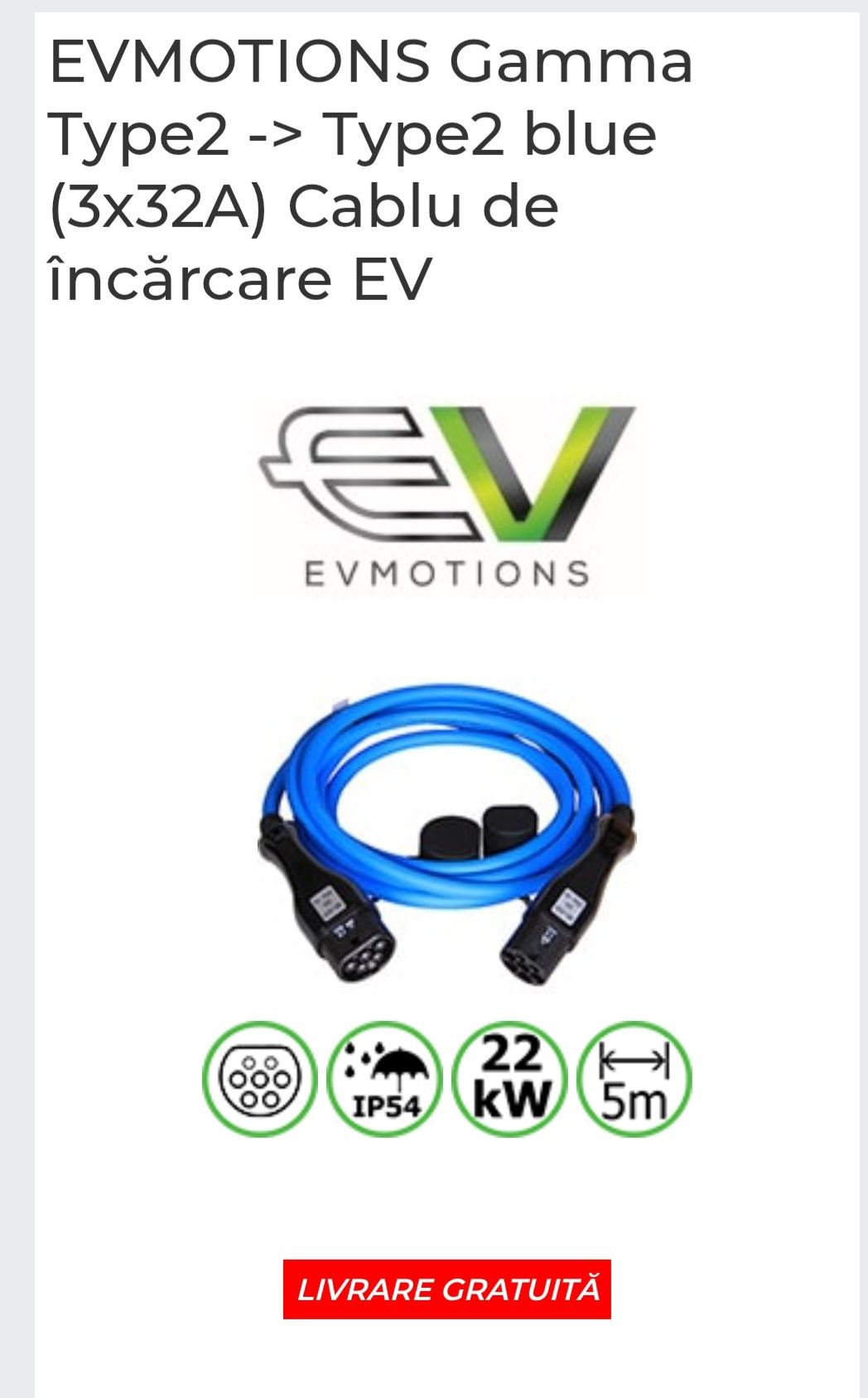 Cablu incarcare 32A