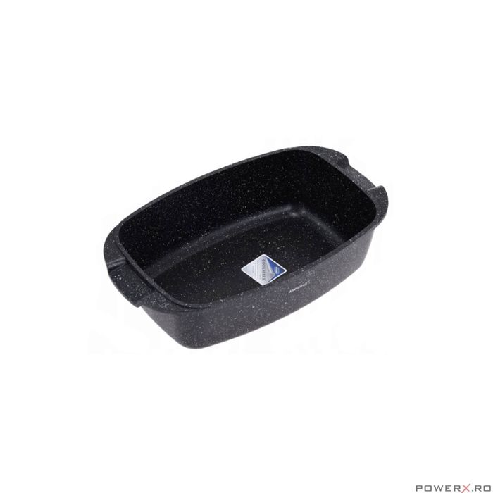 Vas pentru cuptor termorezistent, strat antiaderent marmura, cu capac,