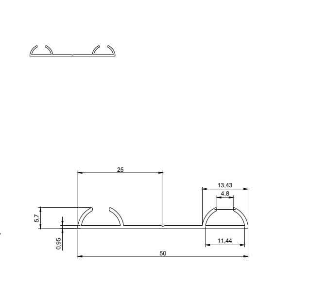 Алюминниевый профиль Нижний трек и каркасный профиль