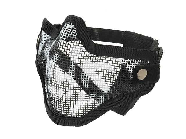 Masca Protectie Airsoft Din Plasa Metal V.1 Black/Skull WOSPORT Noua