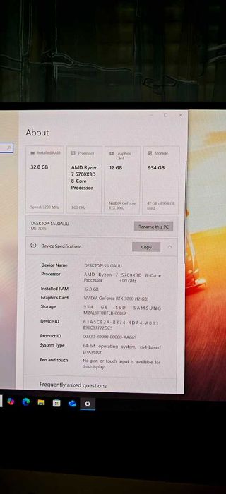 Добро Геймърско РС R7 5700X3D/32/SSD 1000Gb/RTX 3060 12Gb/Гаранция