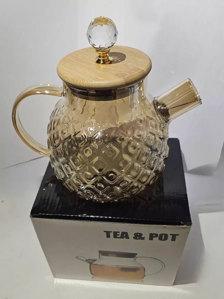Термоупорный заварочный чайник, стеклянный