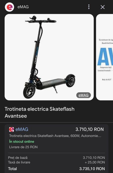 Trotineta electrica Skateflash Avantsee, 600W