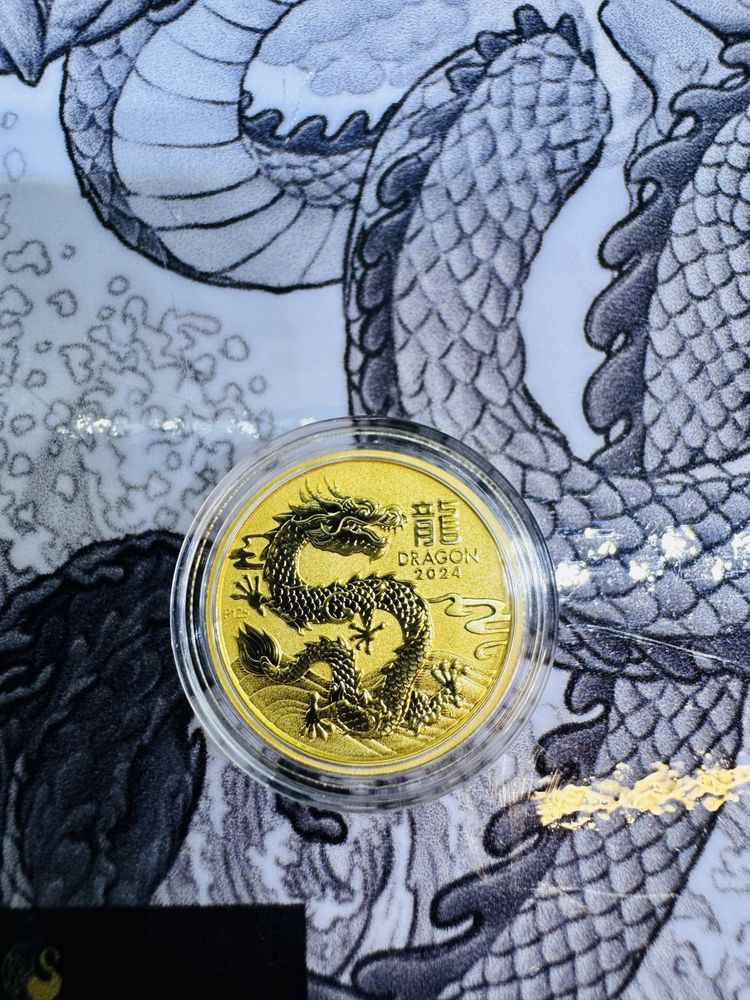 1/4 oz инвестиционна златна монета “Дракон 2024” – Perth Mint