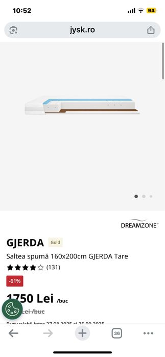 Saltea de spuma 160x200