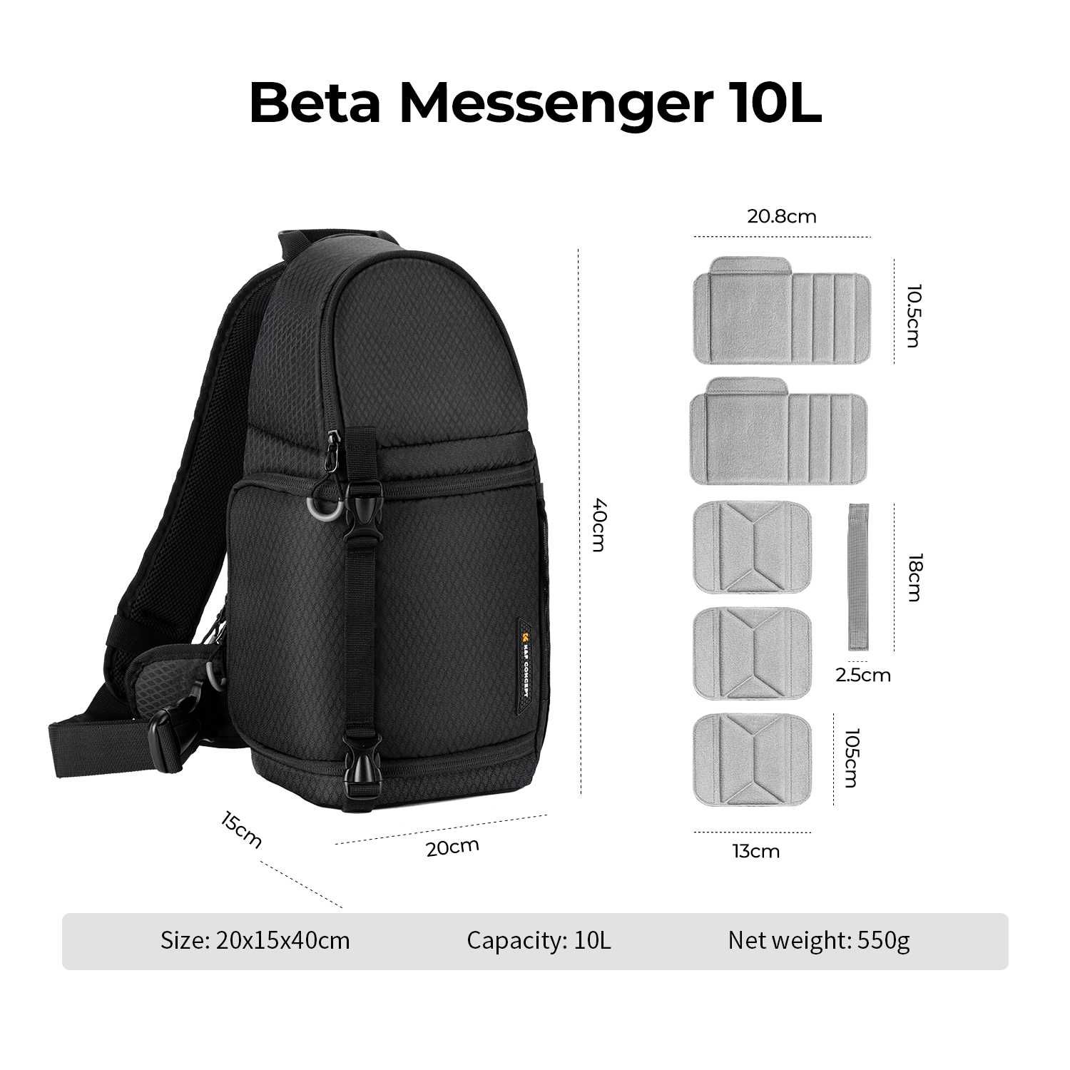 Фотографска раница K&F Concept Beta Messenger 10L