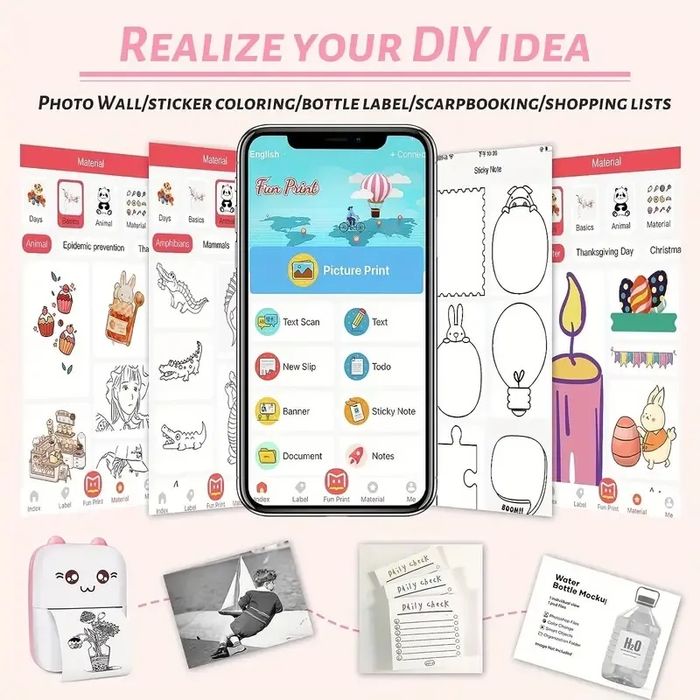 Мини преносим принтер без мастило Walk print KLG