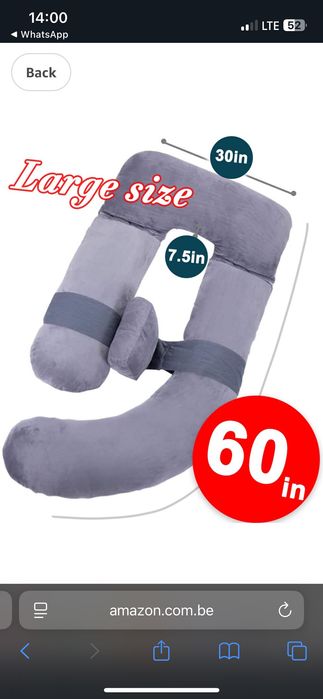 Pernă gravida mărime mare în formă de U