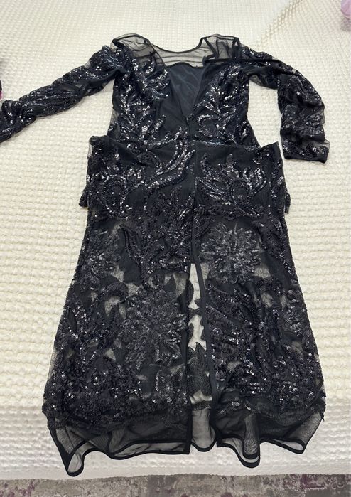 Rochie neagra cu paiete, River Island, marimea 8