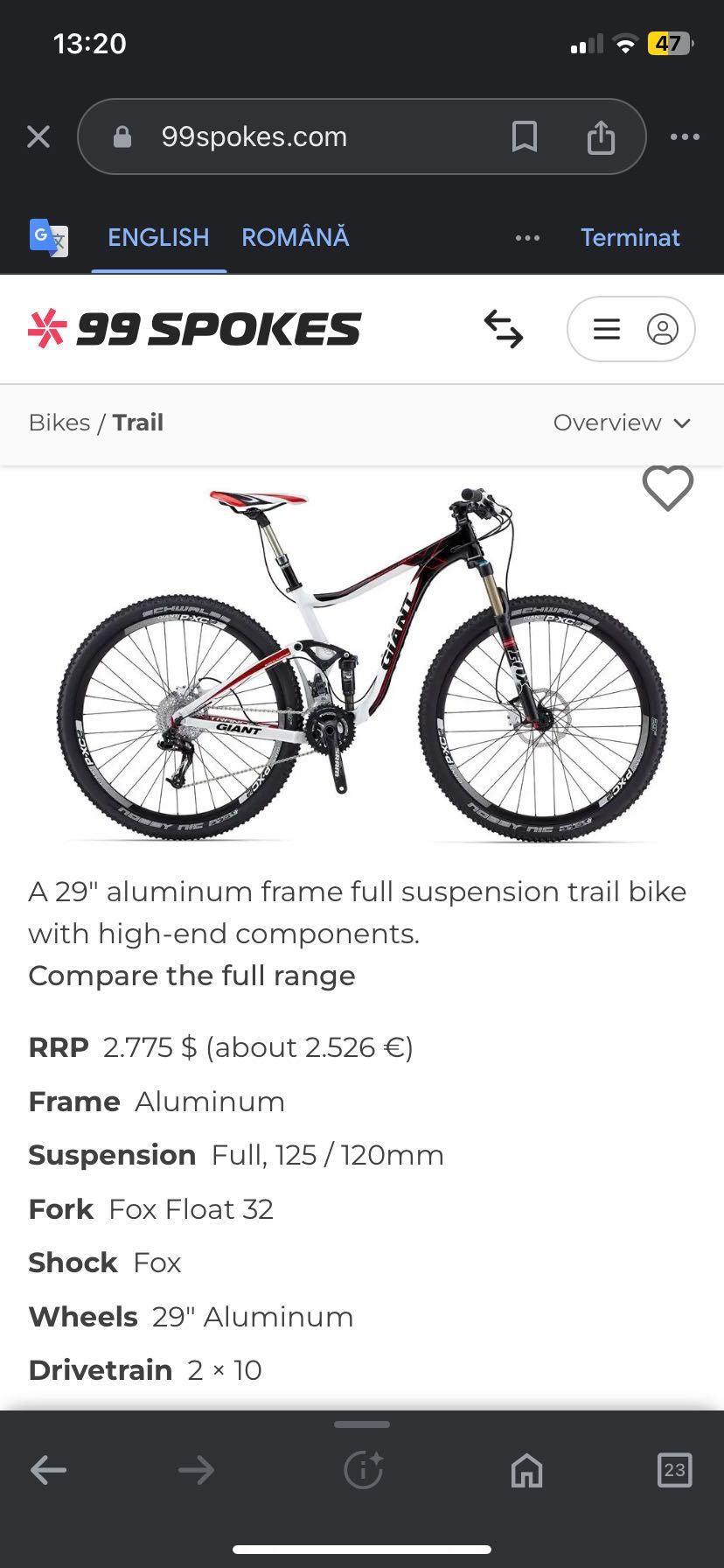 Bicicletă full suspension giant nu (trek scot pripă în )