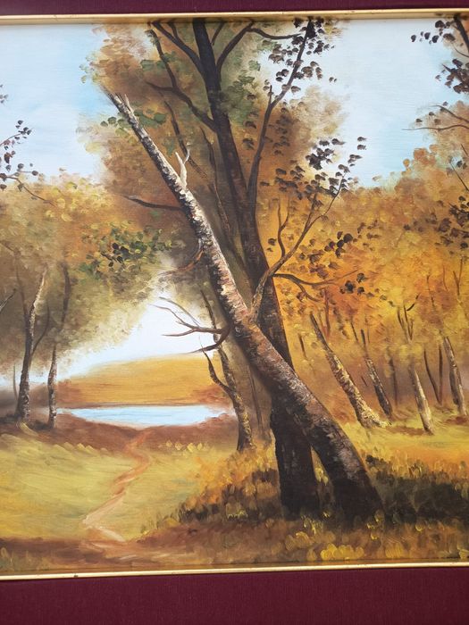 Tablou Deosebit Peisaj Tomnatic Pictat Și Semnat Artist Strain