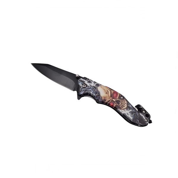 Briceag semi-automat, Skull Head, dispozitiv spart geam, 20 cm