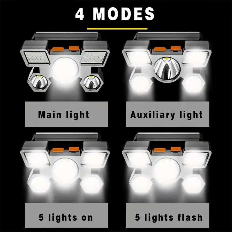 USB акумулаторен челник, 5LED