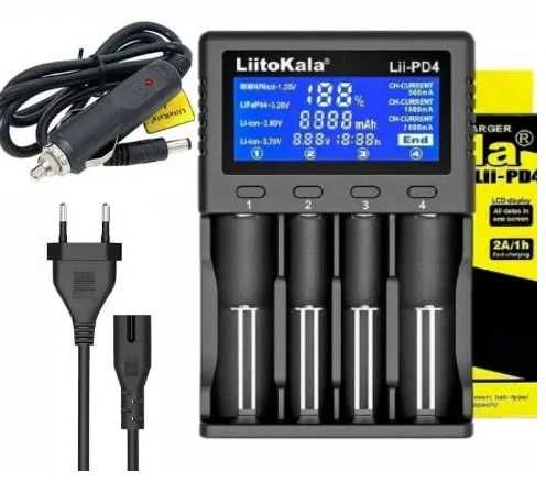 LiitoKala Зарядное устройство Lii-PD4 + адаптер от прикуривателя