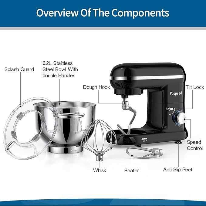 Mixer planetar Vospeed 6,2 l, 1500 W