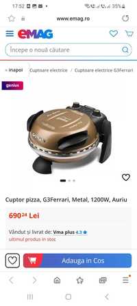 Cuptor pizza, G3Ferrari, Metal, 1200W, Auriu