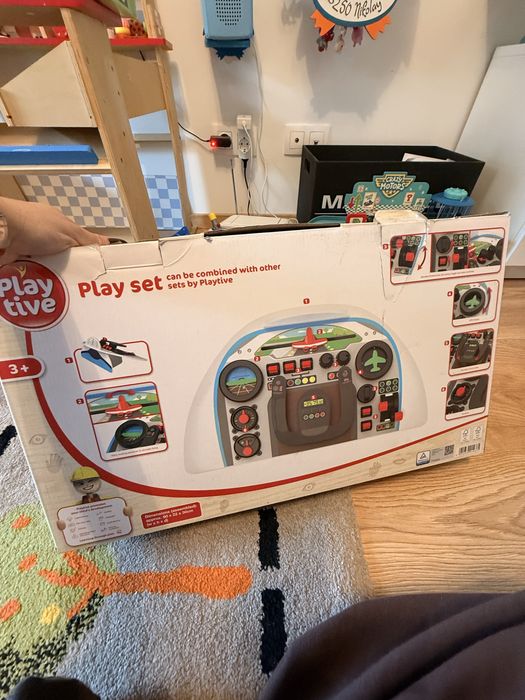 Дървен самолетен кокпит играчка