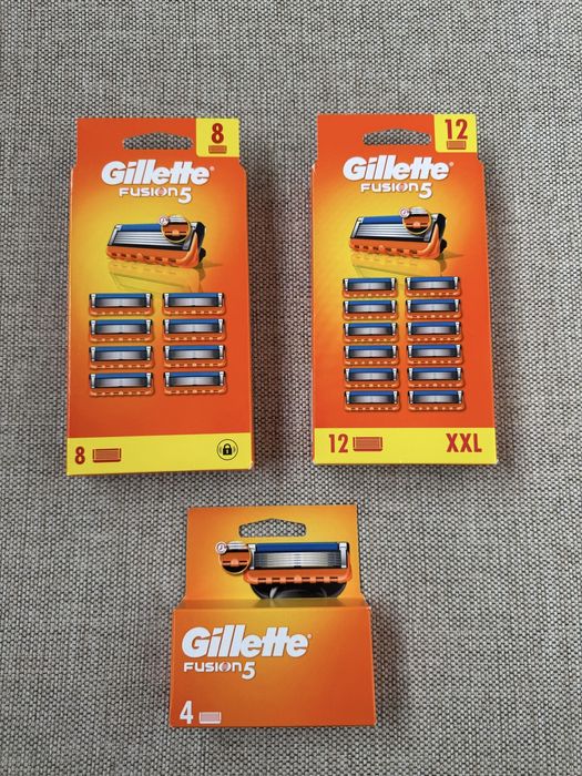 Rezerve lame Gillette Fusion 5 portocaliu noi sigilate 12 rezerve