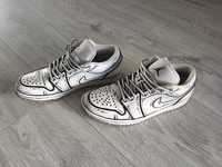 Nike Air Jordan 1 Low White -Custom Cartoon Black