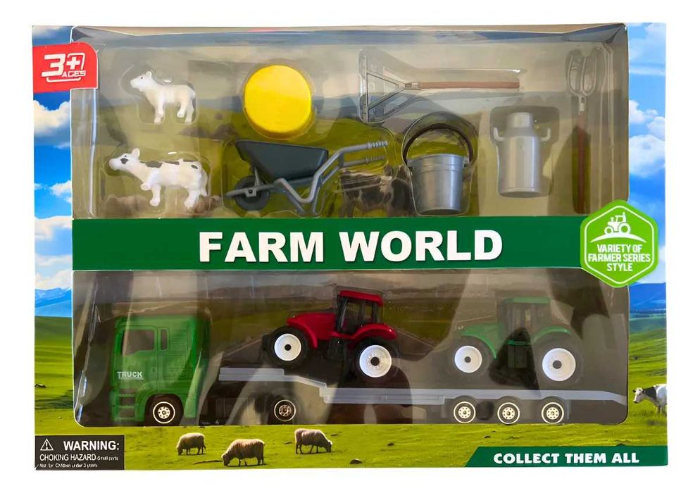 Детски комплект Ферма с камион, трактор и аксесоари
