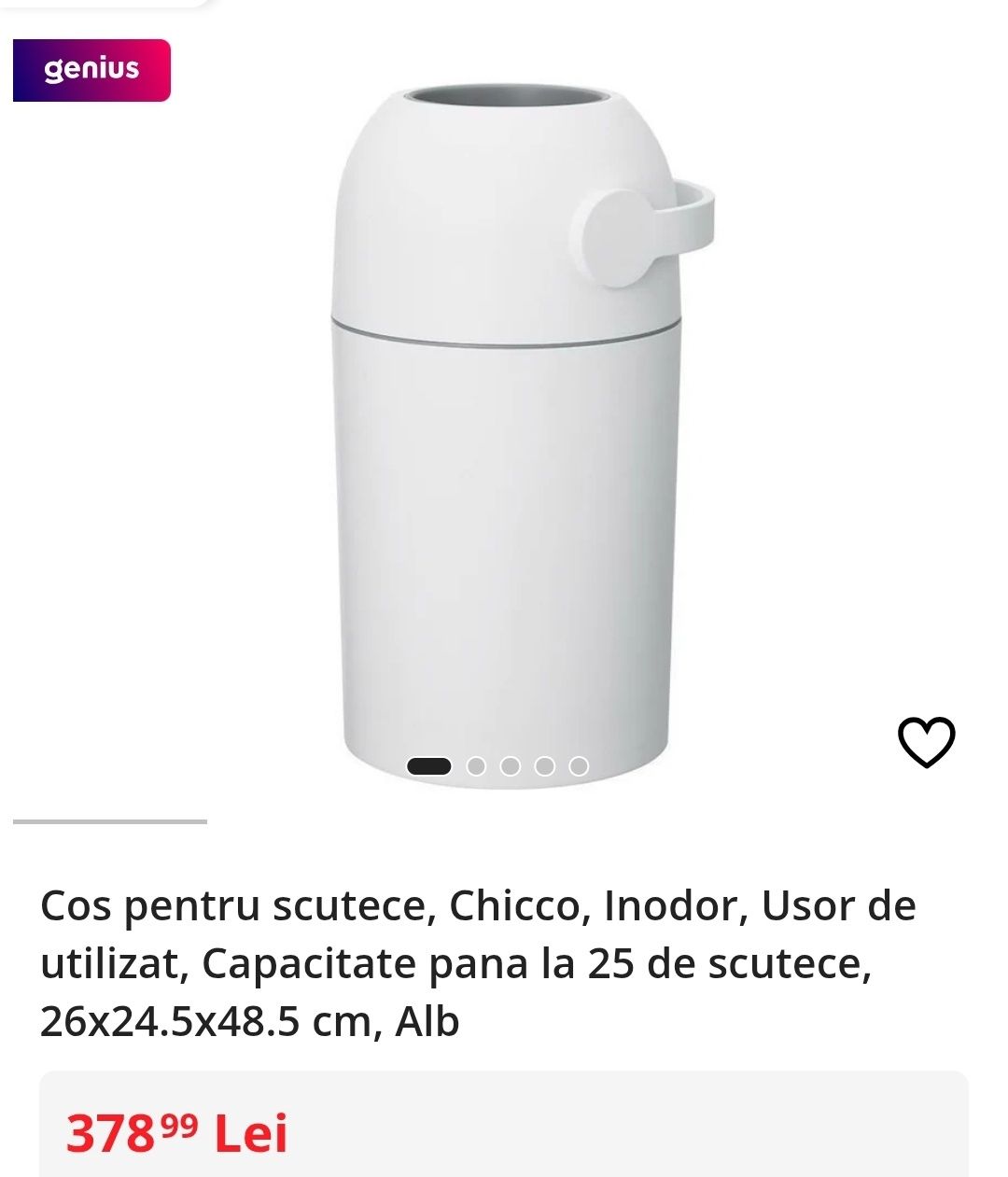 Cos scutece pampers inodor anti miros Chicco