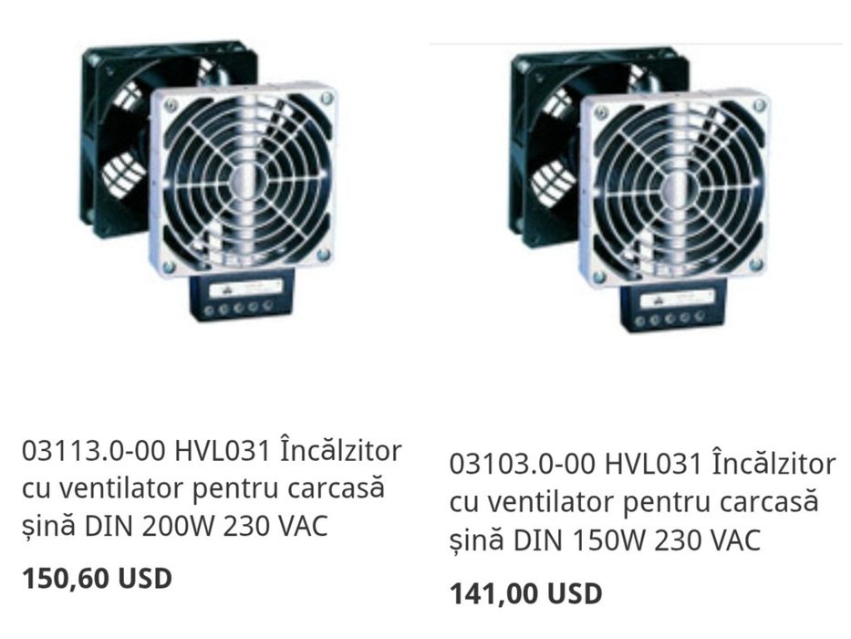 Încălzitor de incintă cu ventilator