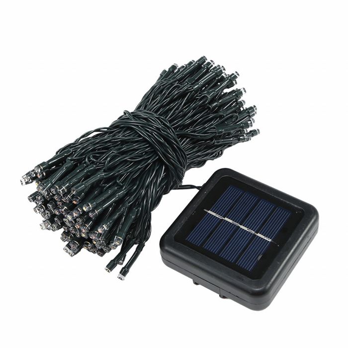 Соларни коледни лампички 12 метра , 100 лампи  5 програми , 4 цвята по