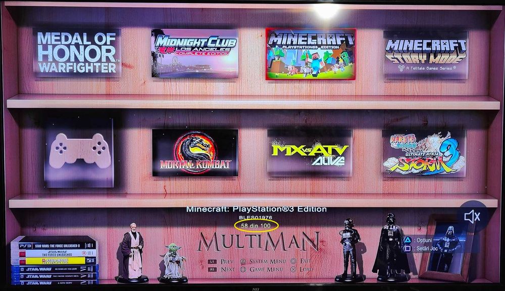 100 jocuri PS3 - Hard disk USB (portabil), GTA V, FIFA 24, Minecraft