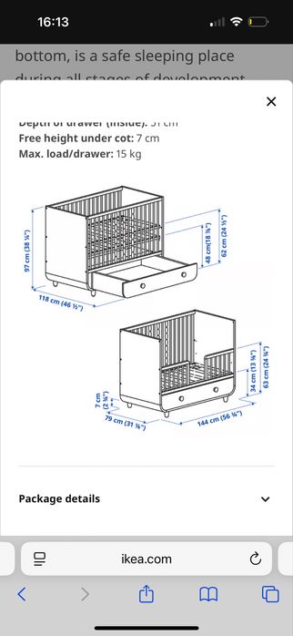 Patut Ikea Myllra Roz 70x140
