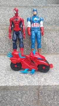 vand figurina spider man, capitan america si motocicleta spider man