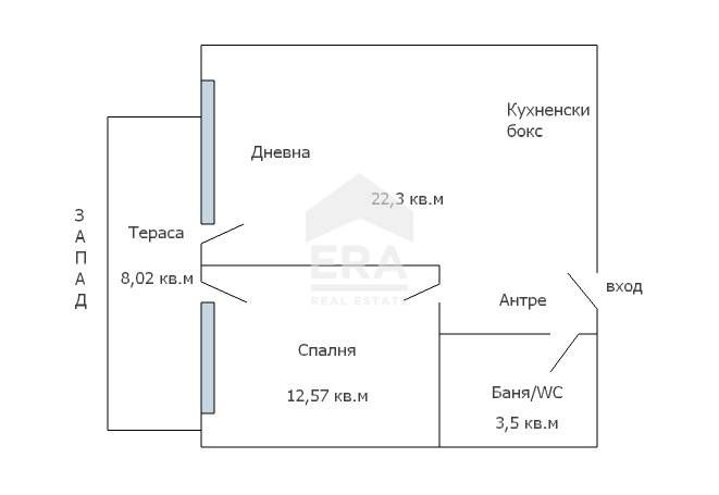 Двустаен апартамент за продажба, с открито паркомясто, в новопостроена