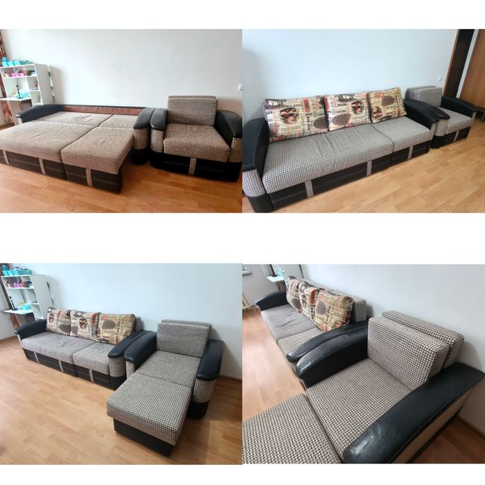 Продам диван с креслом и пуфиком