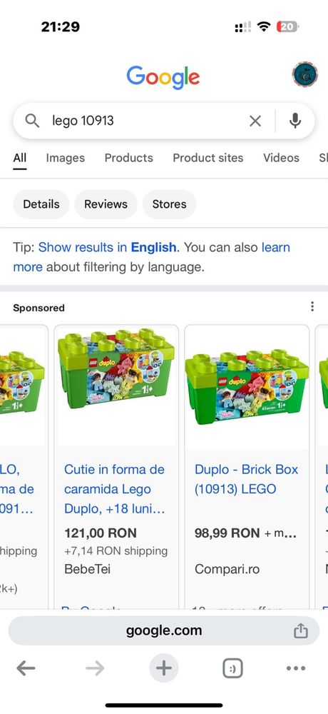 Lego duplo sigilat original 10913 brick box  Cutie constructie