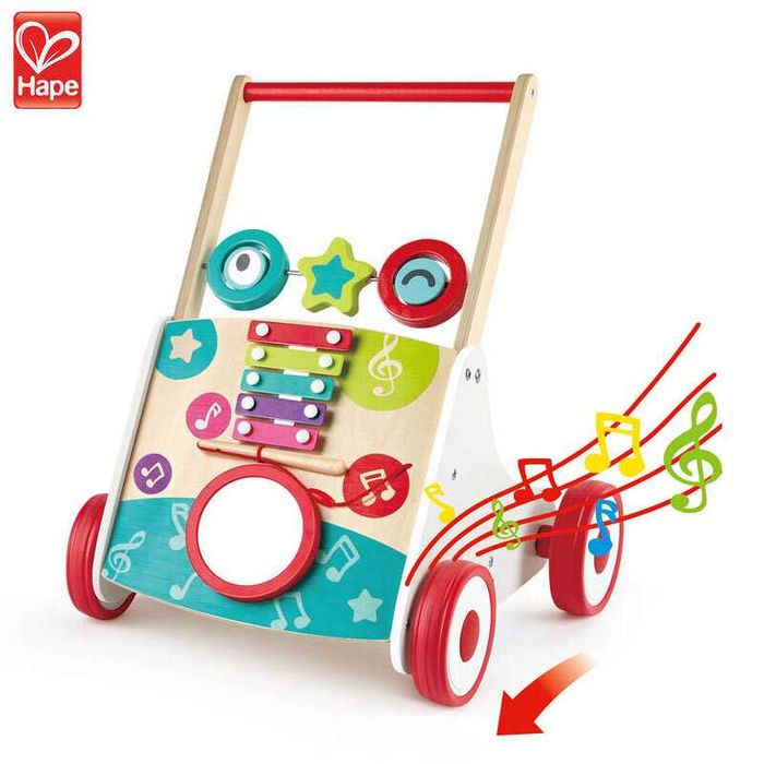 Hape музикален дървен уокър / проходилка