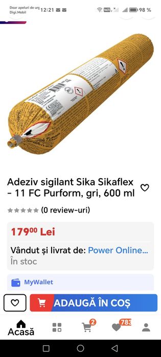 Adeziv sigilant Sika Sikaflex - 11 FC Purform, gri, 600 ml