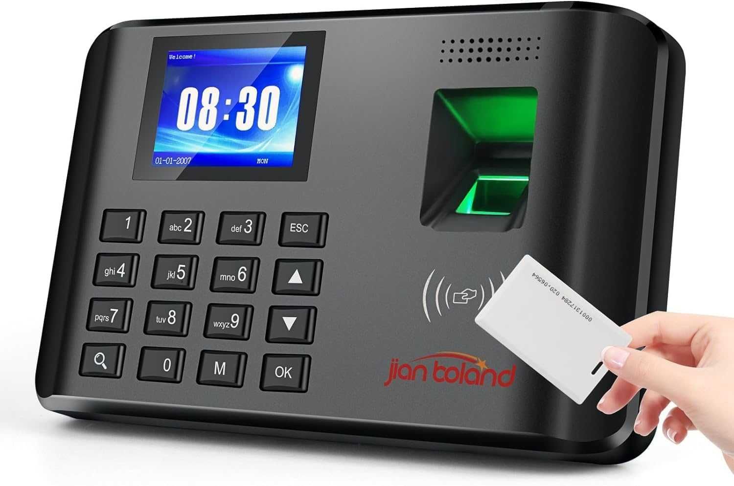 JIAN BOLAND A5 Часовник за служители, Пръстови отпечатъци, RFID и PIN