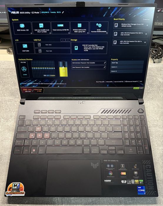 Ca Nou, Laptop Asus TUF Gaming F15 în cutie